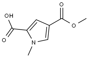 1H-Pyrrole-2,4-dicarboxylic acid, 1-methyl-, 4-methyl ester Struktur