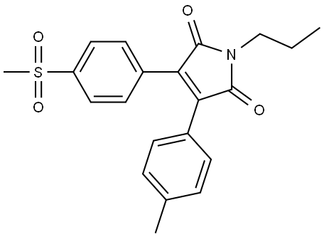 1H-Pyrrole-2,5-dione, 3-(4-methylphenyl)-4-[4-(methylsulfonyl)phenyl]-1-propyl- Struktur