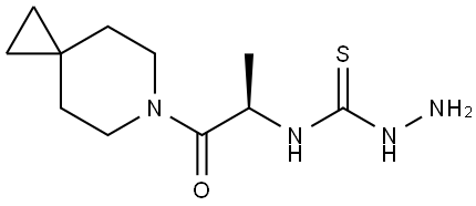 (R)-N-(1-oxo-1-(6-azaspiro[2.5]octan-6-yl)propan-2-yl)hydrazinecarbothioamide Struktur