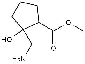 Cyclopentanecarboxylic acid, 2-(aminomethyl)-2-hydroxy-, methyl ester Struktur