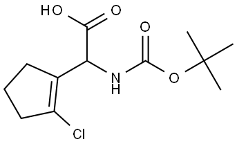 2-((Tert-butoxycarbonyl)amino)-2-(2-chlorocyclopent-1-en-1-yl)acetic acid Struktur