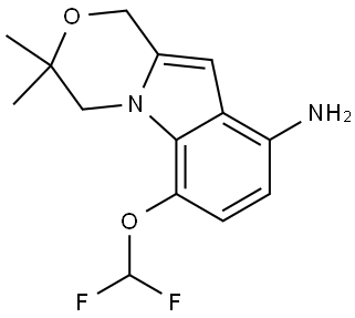 1H-[1,4]Oxazino[4,3-a]indol-9-amine, 6-(difluoromethoxy)-3,4-dihydro-3,3-dimethyl- Struktur