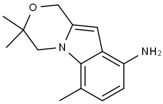 1H-[1,4]Oxazino[4,3-a]indol-9-amine, 3,4-dihydro-3,3,6-trimethyl- Struktur