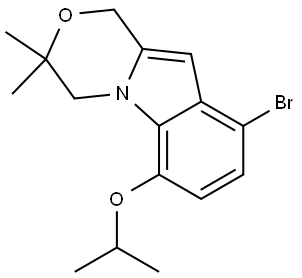 1H-[1,4]Oxazino[4,3-a]indole, 9-bromo-3,4-dihydro-3,3-dimethyl-6-(1-methylethoxy)- Struktur