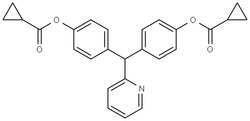 Cyclopropanecarboxylic acid, 1,1′-[(2-pyridinylmethylene)di-4,1-phenylene] ester Struktur