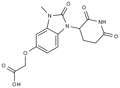 2-((1-(2,6-Dioxopiperidin-3-yl)-3-methyl-2-oxo-2,3-dihydro-1H-benzo[d]imidazol-5-yl)oxy)acetic acid Struktur