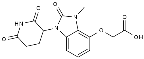 2-((1-(2,6-Dioxopiperidin-3-yl)-3-methyl-2-oxo-2,3-dihydro-1H-benzo[d]imidazol-4-yl)oxy)acetic acid Struktur