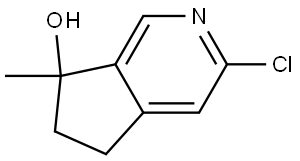 3-Chloro-7-methyl-6,7-dihydro-5H-cyclopenta[c]pyridin-7-ol Struktur