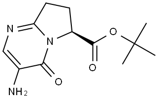 Pyrrolo[1,2-a]pyrimidine-6-carboxylic acid, 3-amino-4,6,7,8-tetrahydro-4-oxo-, 1,1-dimethylethyl ester, (6S)- Struktur