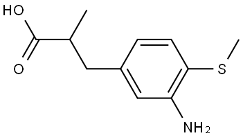 3-(3-amino-4-(methylthio)phenyl)-2-methylpropanoic acid Struktur