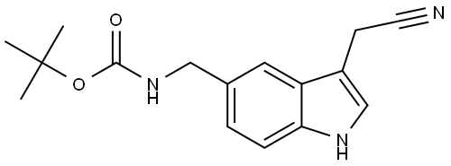 tert-Butyl ((3-(cyanomethyl)-1H-indol-5-yl)methyl)carbamate Struktur