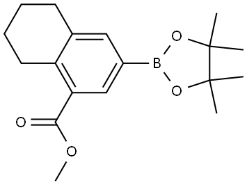 1-Naphthalenecarboxylic acid, 5,6,7,8-tetrahydro-3-(4,4,5,5-tetramethyl-1,3,2-dioxaborolan-2-yl)-, methyl ester Struktur