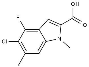 1H-Indole-2-carboxylic acid, 5-chloro-4-fluoro-1,6-dimethyl- Struktur