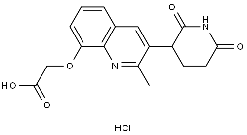 2-((3-(2,6-Dioxopiperidin-3-yl)-2-methylquinolin-8-yl)oxy)acetic acid hydrochloride Struktur