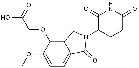 2-((2-(2,6-Dioxopiperidin-3-yl)-5-methoxy-1-oxoisoindolin-4-yl)oxy)acetic acid Struktur