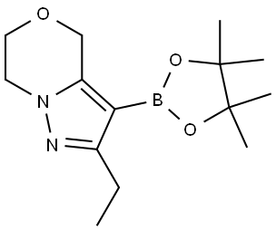 2-Ethyl-3-(4,4,5,5-tetramethyl-1,3,2-dioxaborolan-2-yl)-6,7-dihydro-4H-pyrazolo[5,1-c][1,4]oxazine Struktur