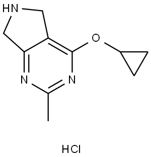 5H-Pyrrolo[3,4-d]pyrimidine, 4-(cyclopropyloxy)-6,7-dihydro-2-methyl-, hydrochloride (1:1) Struktur