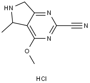 5H-Pyrrolo[3,4-d]pyrimidine-2-carbonitrile, 6,7-dihydro-4-methoxy-5-methyl-, hydrochloride (1:1) Struktur