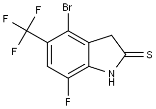 2H-Indole-2-thione, 4-bromo-7-fluoro-1,3-dihydro-5-(trifluoromethyl)- Struktur