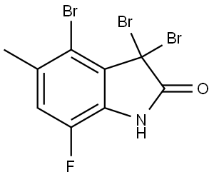 3,3,4-tribromo-7-fluoro-5-methylindolin-2-one Struktur