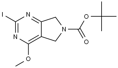 6H-Pyrrolo[3,4-d]pyrimidine-6-carboxylic acid, 5,7-dihydro-2-iodo-4-methoxy-, 1,1-dimethylethyl ester Struktur