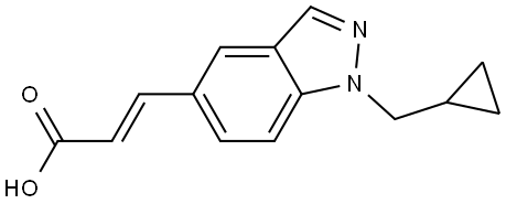 (E)-3-(1-(Cyclopropylmethyl)-1H-indazol-5-yl)acrylic acid Struktur