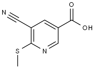 3-Pyridinecarboxylic acid, 5-cyano-6-(methylthio)- Struktur