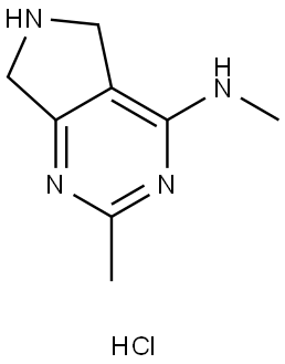 5H-Pyrrolo[3,4-d]pyrimidin-4-amine, 6,7-dihydro-N,2-dimethyl-, hydrochloride (1:1) Struktur