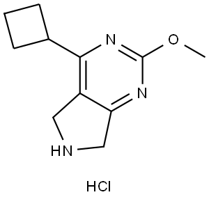 5H-Pyrrolo[3,4-d]pyrimidine, 4-cyclobutyl-6,7-dihydro-2-methoxy-, hydrochloride (1:1) Struktur