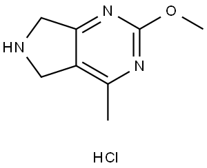 5H-Pyrrolo[3,4-d]pyrimidine, 6,7-dihydro-2-methoxy-4-methyl-, hydrochloride (1:1) Struktur