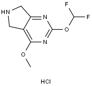 5H-Pyrrolo[3,4-d]pyrimidine, 2-(difluoromethoxy)-6,7-dihydro-4-methoxy-, hydrochloride (1:1) Struktur