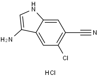 1H-Indole-6-carbonitrile, 3-amino-5-chloro-, hydrochloride (1:1) Struktur