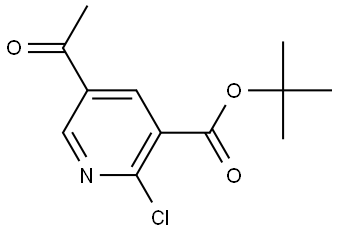 3-Pyridinecarboxylic acid, 5-acetyl-2-chloro-, 1,1-dimethylethyl ester Struktur