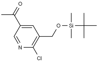 Ethanone, 1-[6-chloro-5-[[[(1,1-dimethylethyl)dimethylsilyl]oxy]methyl]-3-pyridinyl]- Struktur