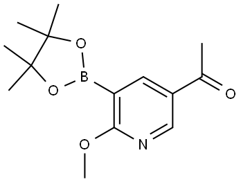 Ethanone, 1-[6-methoxy-5-(4,4,5,5-tetramethyl-1,3,2-dioxaborolan-2-yl)-3-pyridinyl]- Struktur