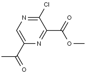 2-Pyrazinecarboxylic acid, 6-acetyl-3-chloro-, methyl ester Struktur