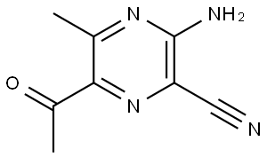 2-Pyrazinecarbonitrile, 6-acetyl-3-amino-5-methyl- Struktur