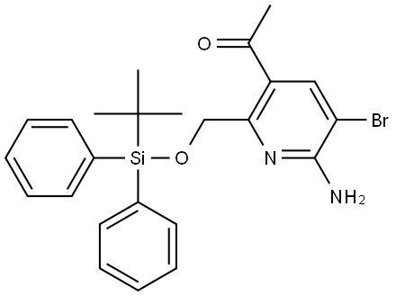 Ethanone, 1-[6-amino-5-bromo-2-[[[(1,1-dimethylethyl)diphenylsilyl]oxy]methyl]-3-pyridinyl]- Struktur