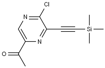 Ethanone, 1-[5-chloro-6-[2-(trimethylsilyl)ethynyl]-2-pyrazinyl]- Struktur