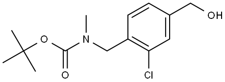 tert-Butyl (2-chloro-4-(hydroxymethyl)benzyl)(methyl)carbamate Struktur