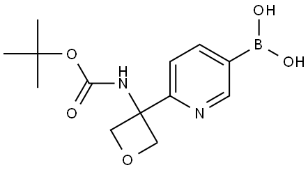 (6-(3-((tert-Butoxycarbonyl)amino)oxetan-3-yl)pyridin-3-yl)boronic acid Struktur