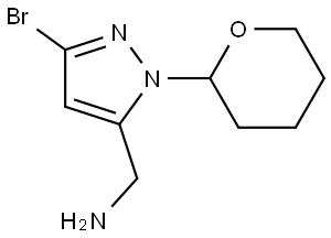 (3-Bromo-1-(tetrahydro-2H-pyran-2-yl)-1H-pyrazol-5-yl)methanamine Struktur