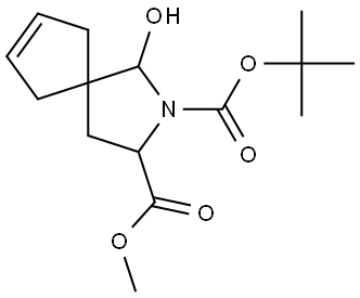 2-Azaspiro[4.4]non-7-ene-2,3-dicarboxylic acid, 1-hydroxy-, 2-(1,1-dimethylethyl) 3-methyl ester Struktur