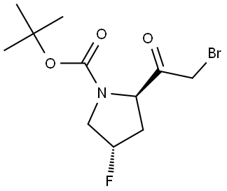 1-Pyrrolidinecarboxylic acid, 2-(2-bromoacetyl)-4-fluoro-, 1,1-dimethylethyl ester, (2R,4S)- Struktur