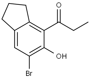 1-Propanone, 1-(6-bromo-2,3-dihydro-5-hydroxy-1H-inden-4-yl)- Struktur