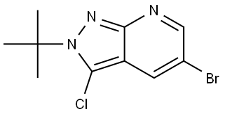 2H-Pyrazolo[3,4-b]pyridine, 5-bromo-3-chloro-2-(1,1-dimethylethyl)- Struktur