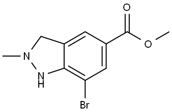 1H-Indazole-5-carboxylic acid, 7-bromo-2,3-dihydro-2-methyl-, methyl ester Struktur