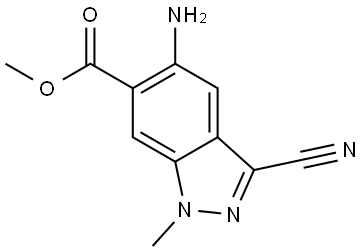 1H-Indazole-6-carboxylic acid, 5-amino-3-cyano-1-methyl-, methyl ester Struktur