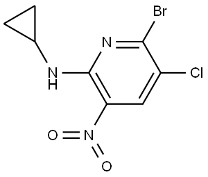 2-Pyridinamine, 6-bromo-5-chloro-N-cyclopropyl-3-nitro- Struktur