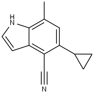 1H-Indole-4-carbonitrile, 5-cyclopropyl-7-methyl- Struktur